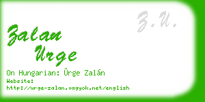 zalan urge business card